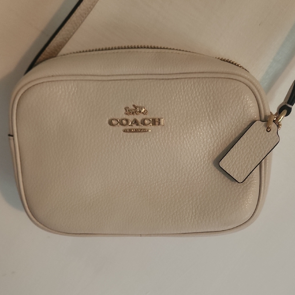 Coach Ivory Leather Crossbody with Gold Details